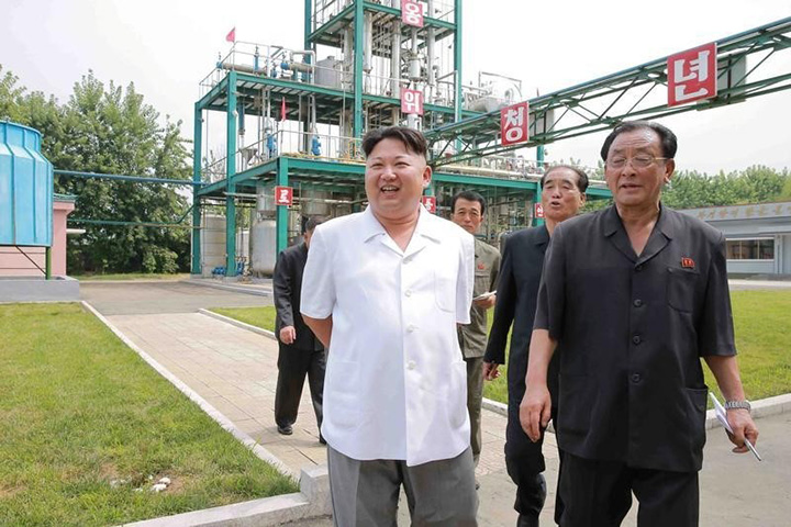 North Korean leader Kim Jong Un visits the Sunchon Chemical Complex in this undated photo released by North Korea's Korean Central News Agency (KCNA) in Pyongyang on August 13, 2016. 