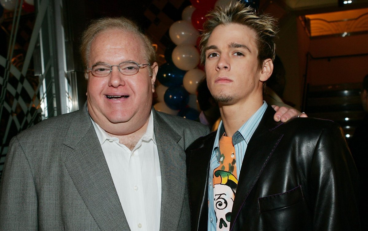 Record impresario Lou Pearlman and singer Aaron Carter attend the 6th Annual T.J. Martell 'Family' Day' Indoor Carnival Benefit at Cipriani's Fifth Avenue March 6, 2005 in New York City.
(Photo by Evan Agostini/Getty Images).