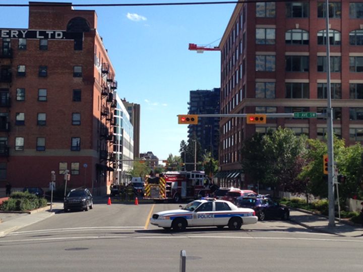 A manhole cover blew off a downtown Calgary street Monday afternoon.