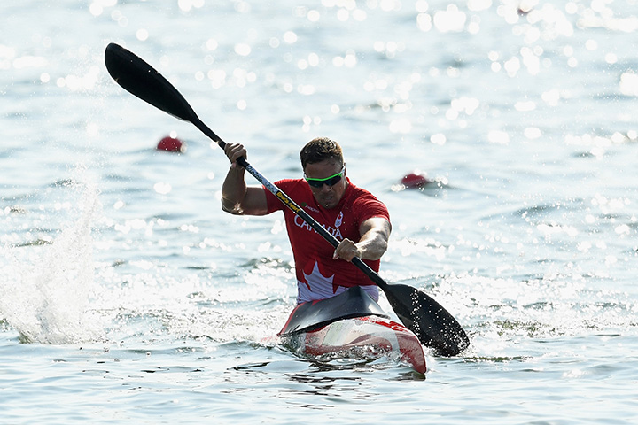 Canada’s Mark de Jonge competes in the men's kayak single 200m on Day 14 of the Rio 2016 Olympic Games at the Lagoa Stadium on August 19, 2016 in Rio de Janeiro, Brazil.  