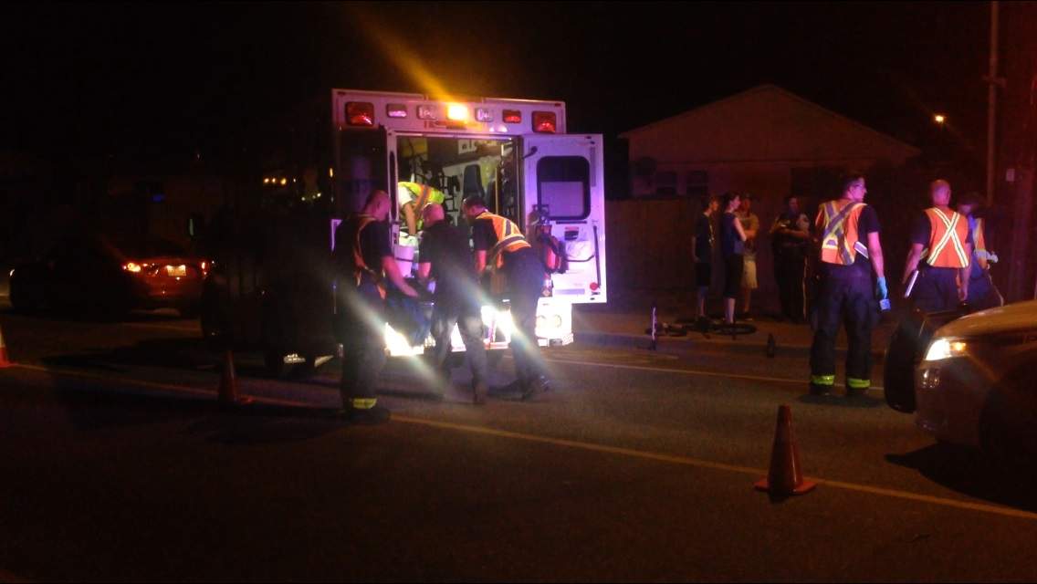 Kelowna RCMP continue to investigate a crash involving a young girl on a bike attempting to cross McCurdy Rd. at a marked cross walk. 