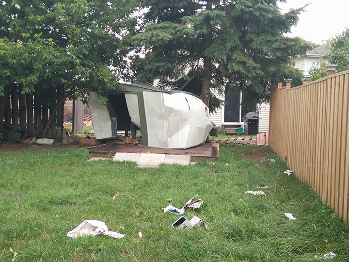 Residents in Oshawa were cleaning up property damage after a storm hit the city on Saturday afternoon.
