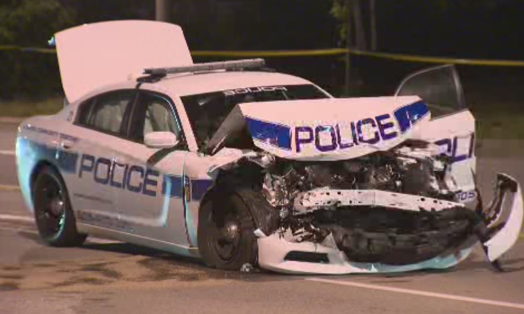 A Peel police cruiser was involved in a collision on Aug. 18, 2016 in Brampton.