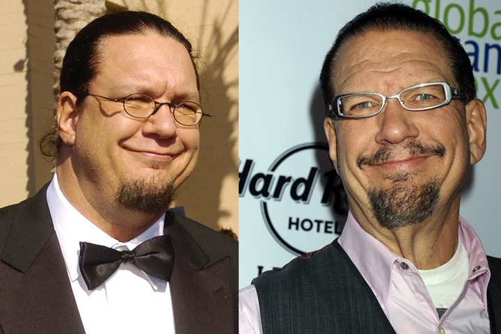Penn Jillette, before and after losing 100 pounds.
