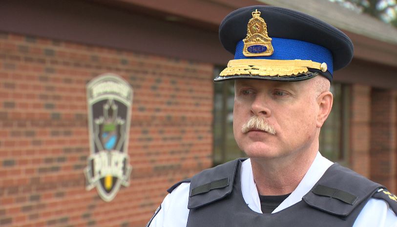 John Collyer is the chief of the Bridgewater Police Force and has been charged with three offences.