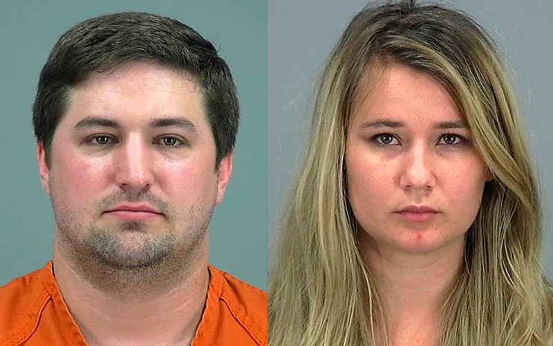 These undated booking photos provided by the Pima County Sheriff shows police booking photos of  Brent Daley, Brianna Daley.