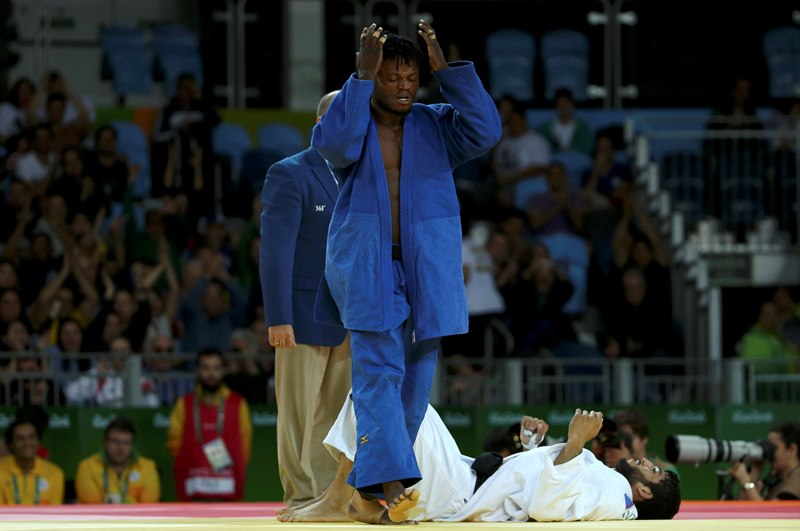 Popole Misenga  won his first-round match in the men's judo 90-kilogram division against Avtar Singh of India. 