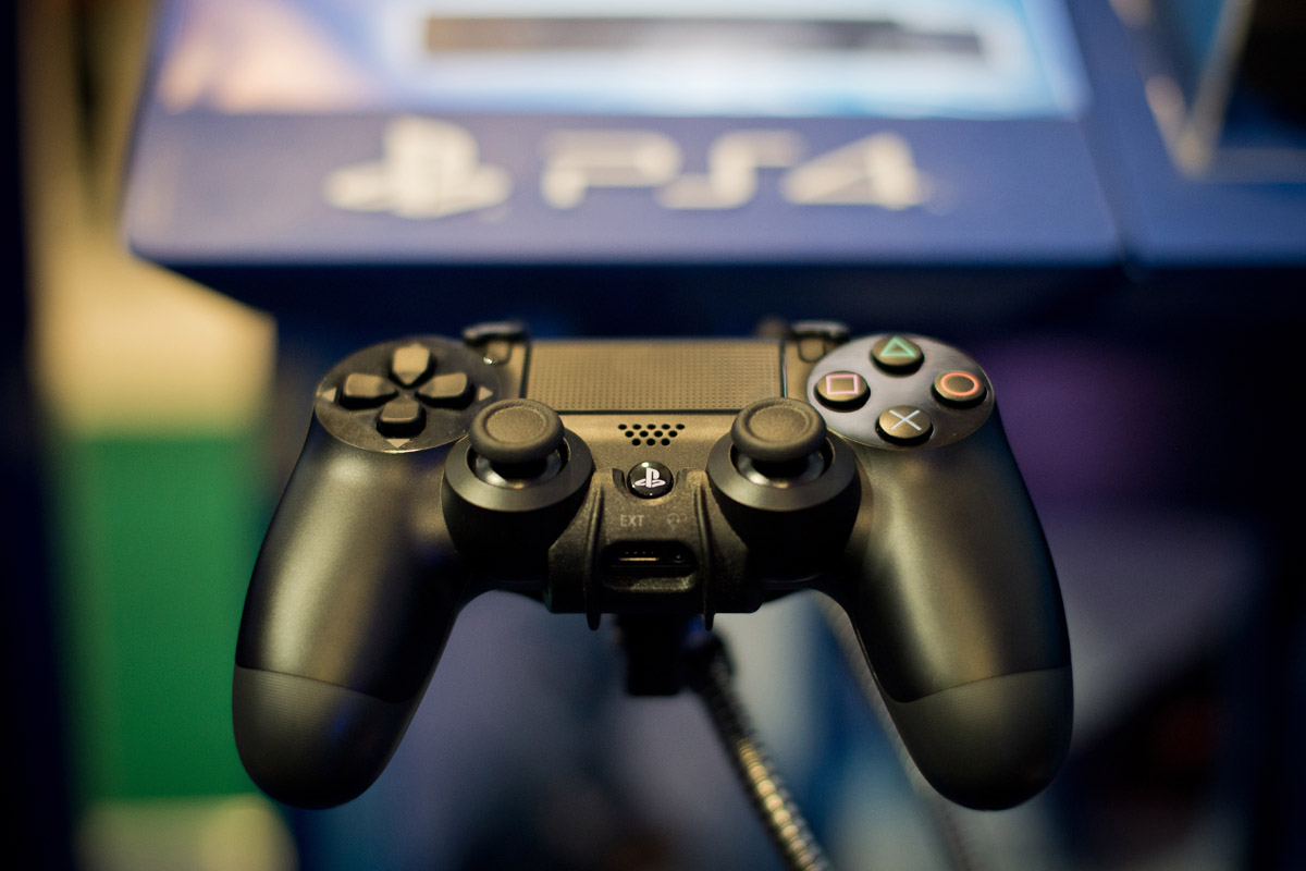 A Sony Playstation 4 controller is pictured at the Gadget Show Live@Christmas at Earl's Court in London, on November 1, 2013.