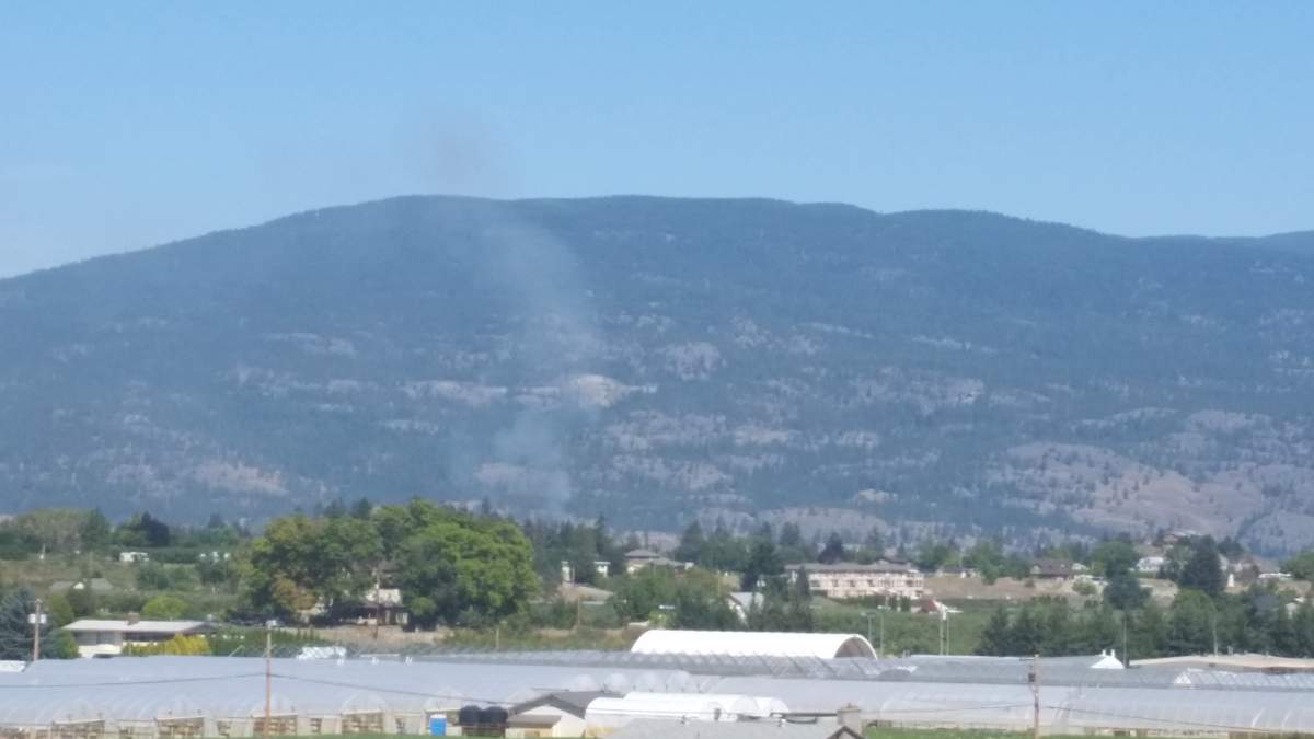 Smoke north of Summerland on Saturday afternoon.