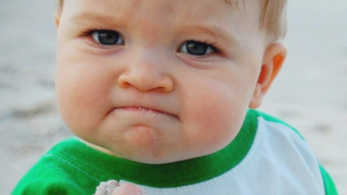 Sammy Griner, known as the star of the meme ‘Success Kid,’ is shown in this viral image.