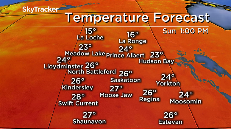 Despite the cloudy start, temperatures should be into the mid-20s by midday Sunday.