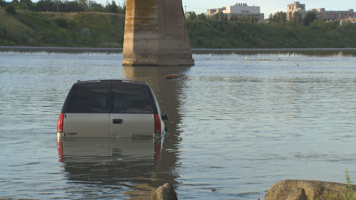A stolen SUV ended up in South Saskatchewan River near Spadina and 33rd in Saskatoon.