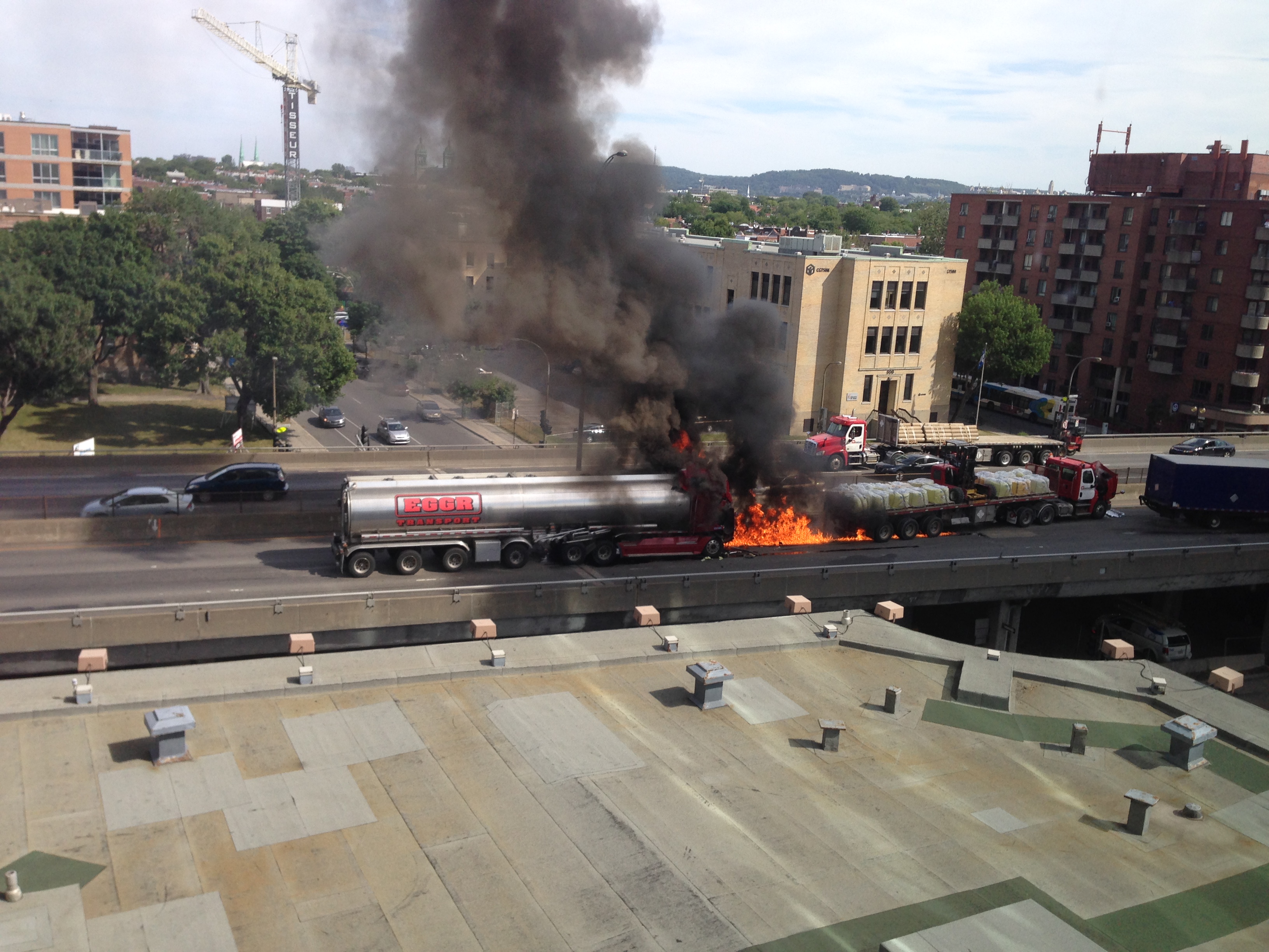 fiery accident on Highway 40