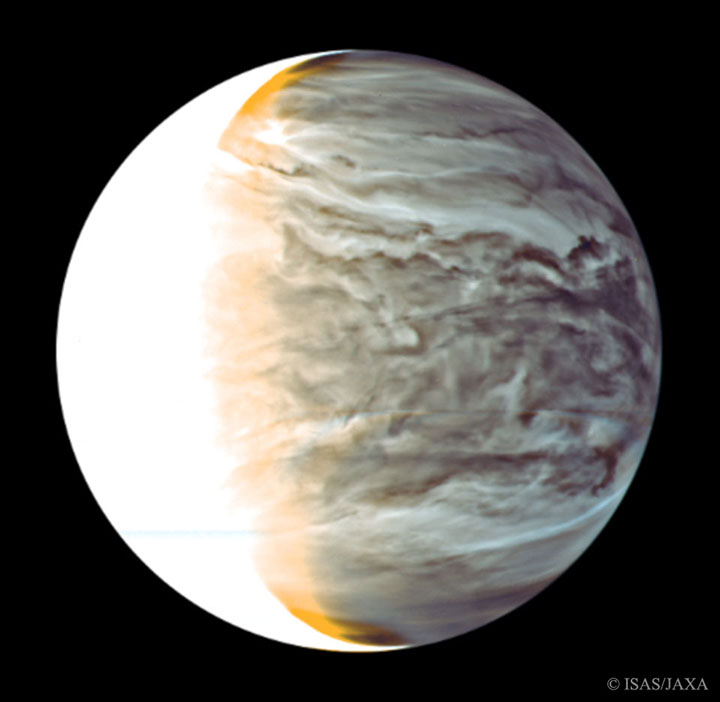 In June, Japan’s Akatsuki spacecraft captured this image of Venus in infrared light on  showing a surprising amount of atmospheric structure on its night side.