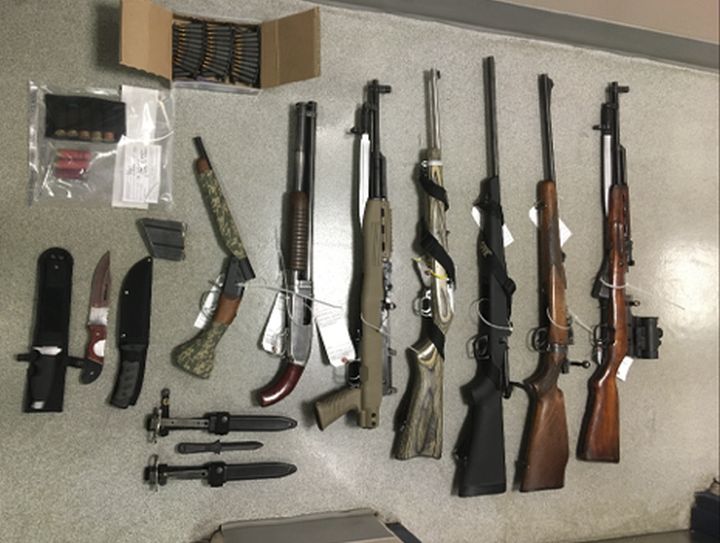 Weapons seized in two searches in Innisfail.