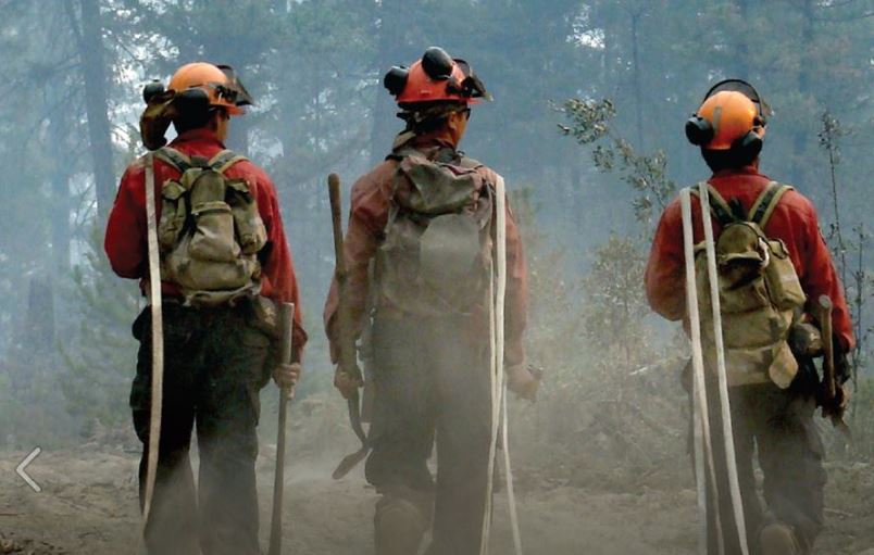 A file photo of B.C. Wildfire Service crews. 
