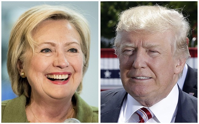 Democratic presidential candidate Hillary Clinton, left, and Republican presidential candidate Donald Trump in these 2016 file photos. 