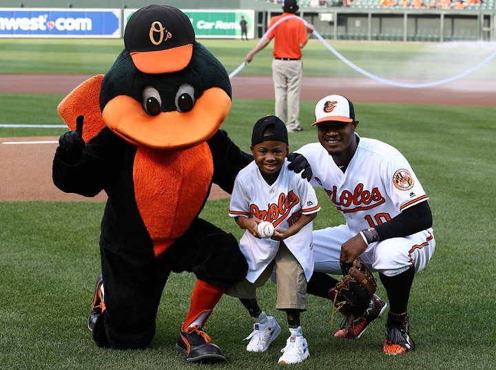 A year after Zion Harvey underwent a double hand transplant, the boy threw the ceremonial first pitch at a Baltimore Orioles game.
