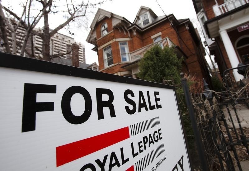 A house is seen for sale on the real estate market in Toronto.  