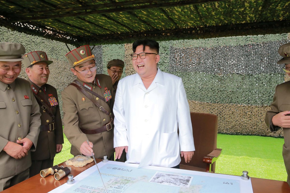 North Korean leader Kim Jong Un provides field guidance during a fire drill of ballistic rockets by Hwasong artillery units of the KPA Strategic Force, in this undated photo released by North Korea's Korean Central News Agency (KCNA) in Pyongyang September 6, 2016. 