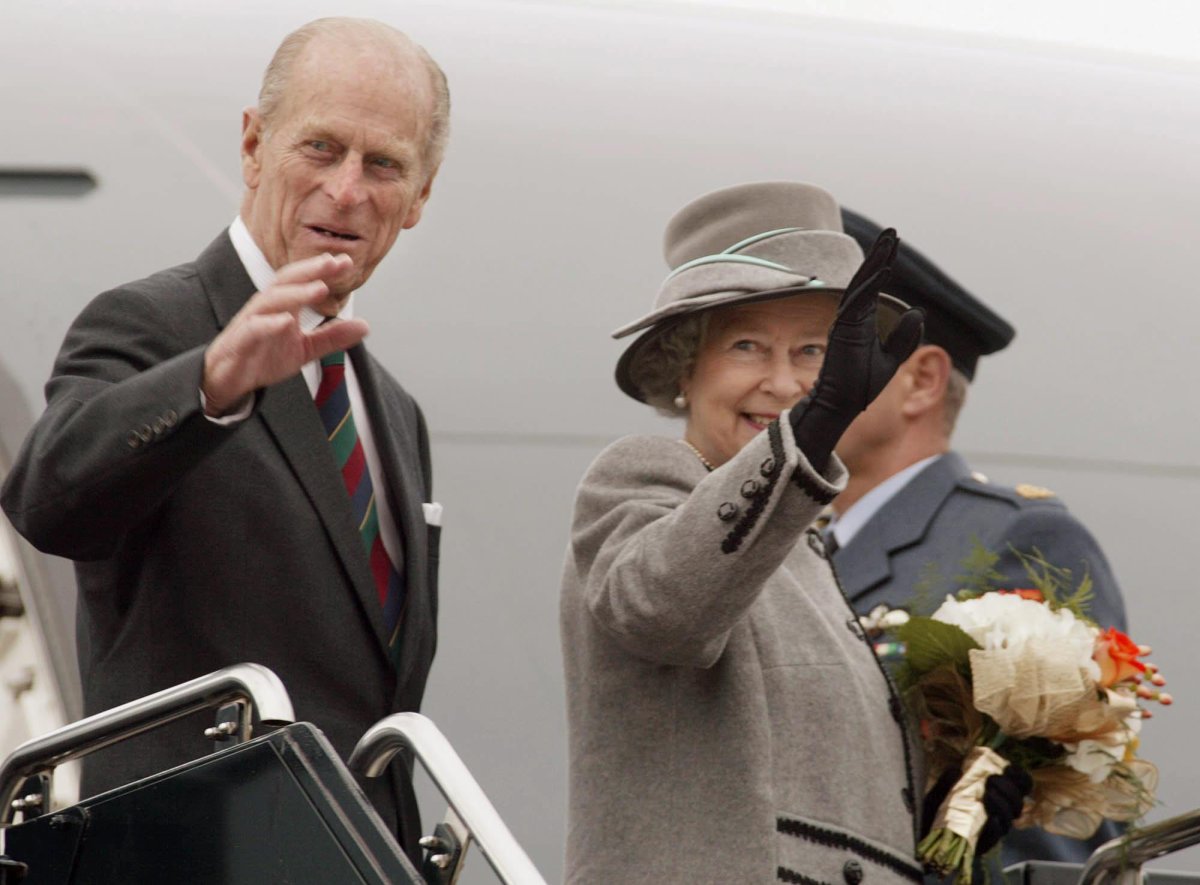 On their last visit to B.C., Queen Elizabeth II and Prince Phillip wave good-bye to the crowd at Vancouver International Airport in Richmond, B.C. in 2002. 