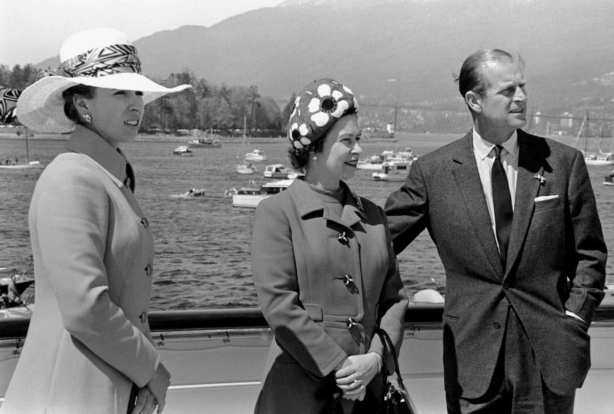 The Royal Family relax as they sail to Victoria, B.C., May 3, 1971 accompanied out of Vancouver harbour by numerous small craft.