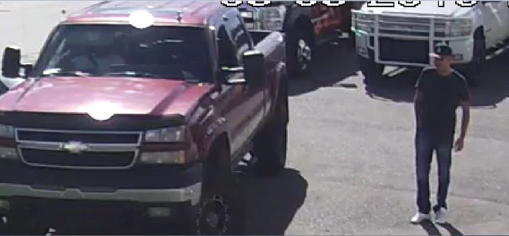 Airdrie RCMP are hoping someone can identify the man and truck in this photo, released Sept. 10, 2016.