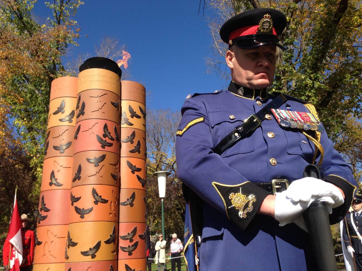 The 18th annual Police and Peace Officers' Memorial Day ceremony is held at the Alberta Legislature, Sunday, Sept. 25, 2016. 