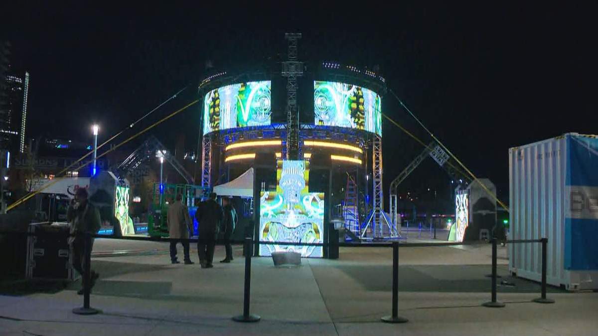 BASS Ship installation, as seen on the East Village Riverwalk during Beakerhead 2016.