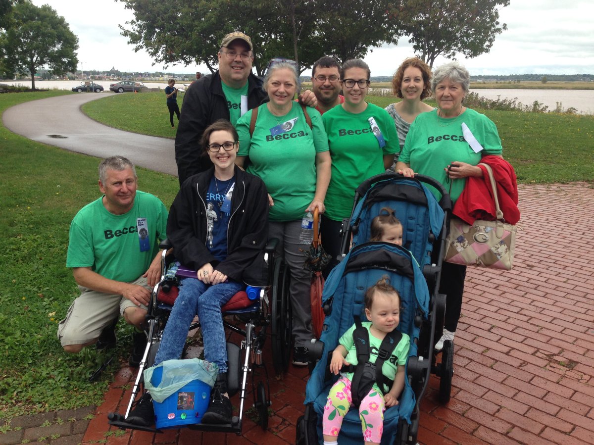 Becca Schofield and her family at Moncton Terry Fox Run.