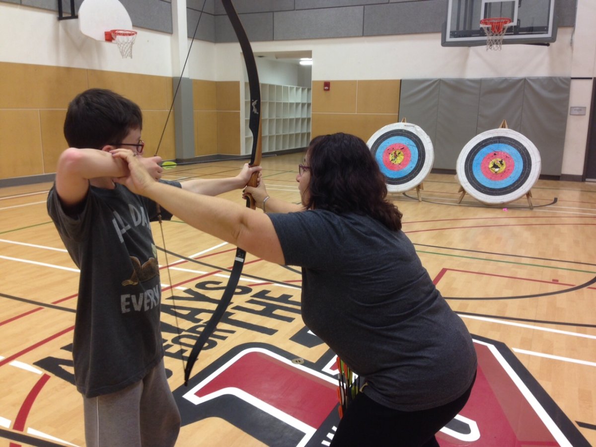 Archery demo being done at the Sport Demonstration Day.