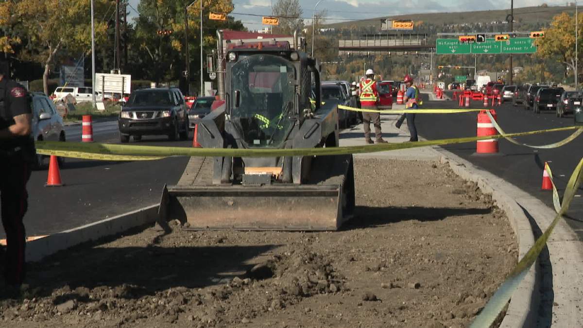The scene on McKnight Blvd. and Aviation Blvd. after a man was injured. 