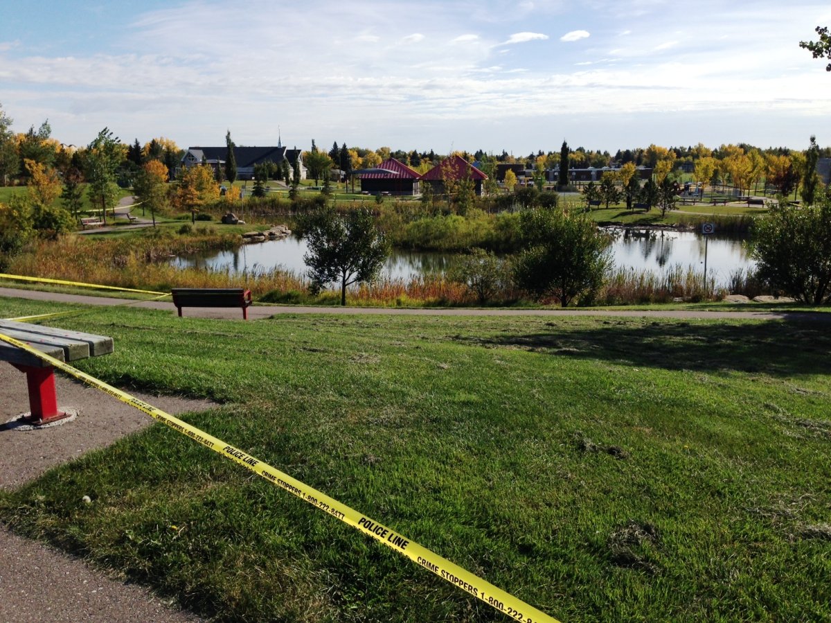 Police investigate the discovery of a body in Valleyview Park on Thursday, Sept. 15, 2016. 