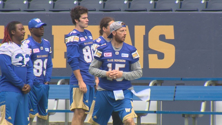 Matt Nichols and the rest of the Winnipeg Blue Bombers take their walk through on Friday at Investors Group Field.