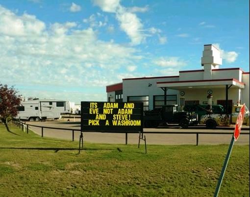 A sign in front of Queen's Diner in Red Deer, Alta. 