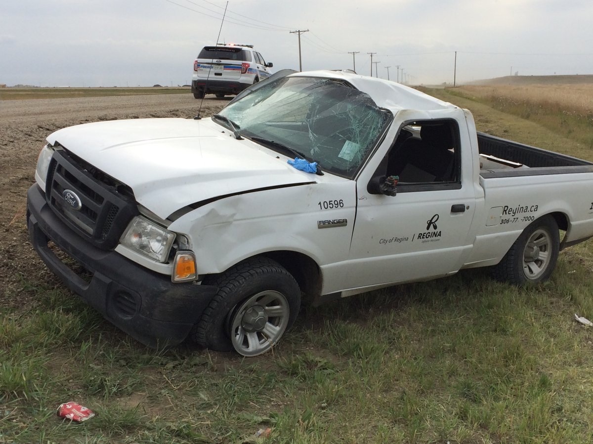 At 11:24 a.m. on Sept. 21, Regina police were called to Pinkie Road and Dewdney Avenue for a City of Regina truck that had rolled.