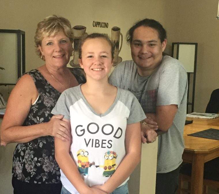 Brenda Boylan with her two adopted children, who both suffer from FASD.