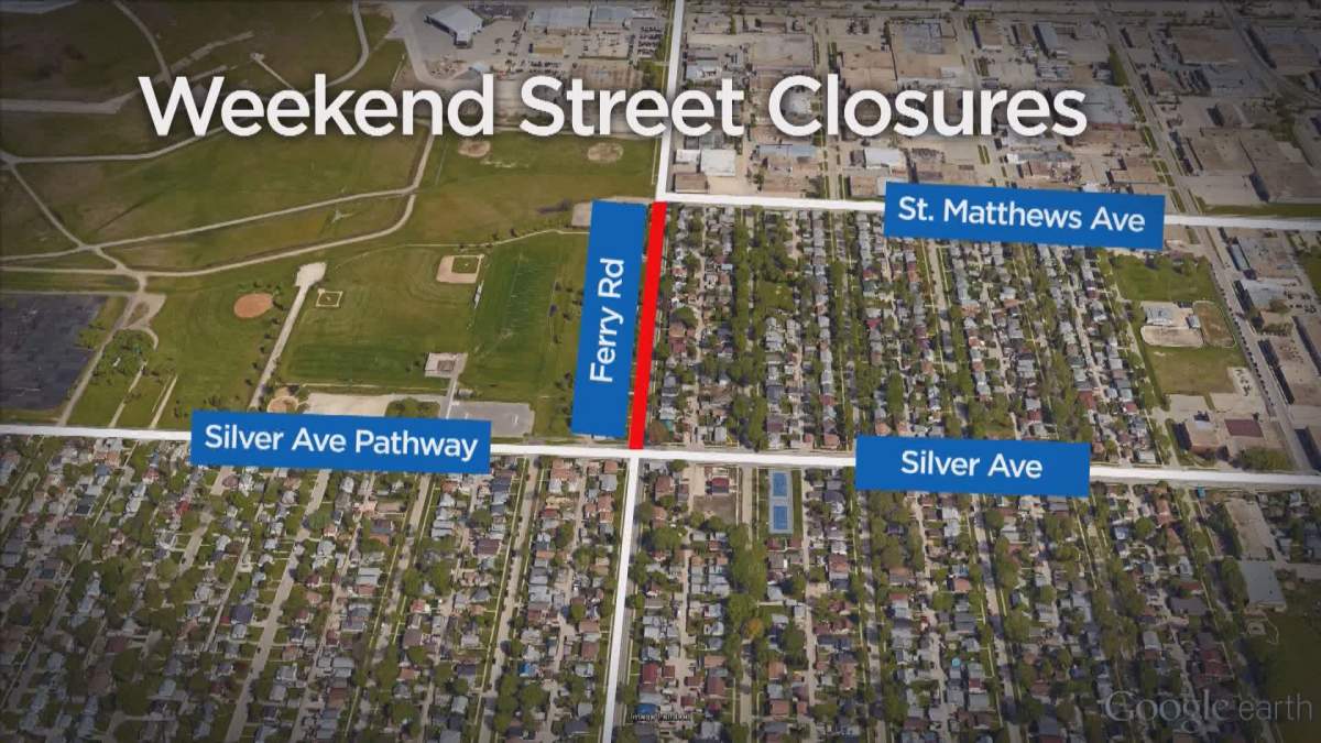 A part of Ferry Road will be closed for a water and sewer project this weekend.