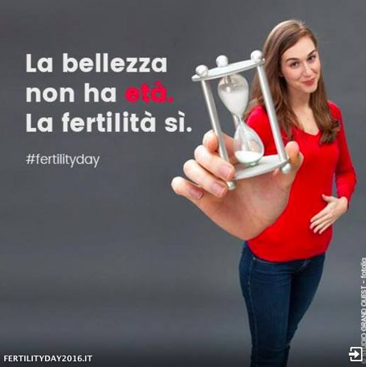 "Beauty has no age. Fertility does," reads a promotional poster for Italy's "Fertility Day.".