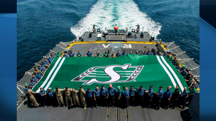 Crew Of HMCS Regina Builds Connection With Namesake City Regina   Flag 