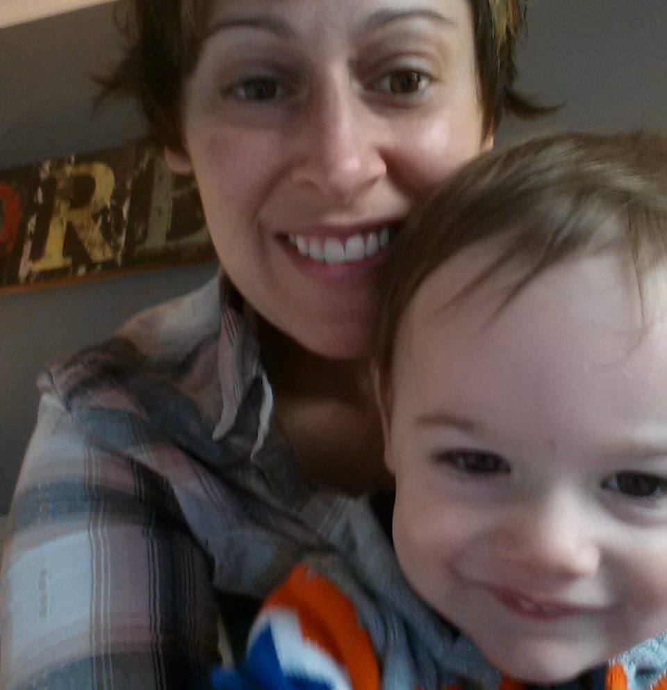 Grayson and his mom.