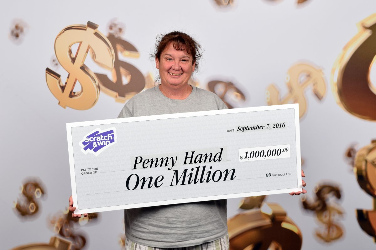 Penny Hand has $1 million in hand after scratching a lucky lottery ticket in Kelowna, B.C.