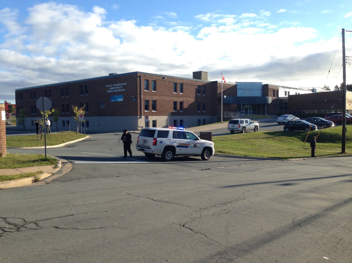 RCMP respond to Cole Harbour High School following an early morning bomb threat, on September 26, 2016.