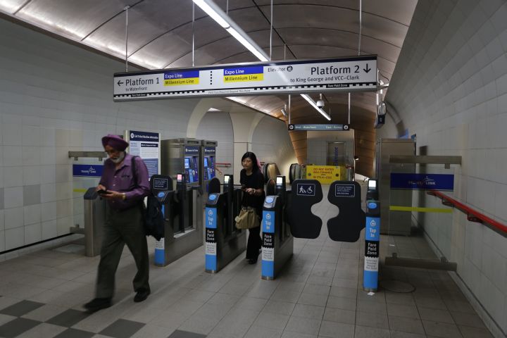 Compass fare gates Skytrain Translink