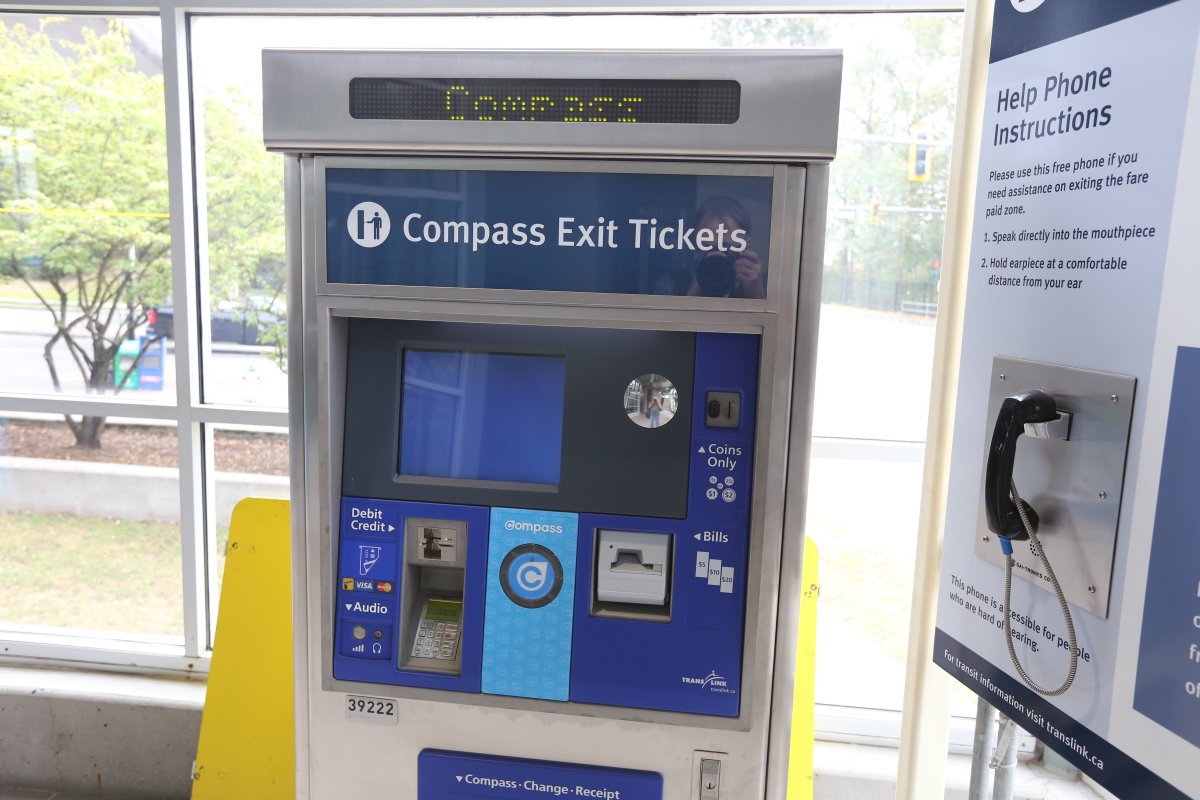 Compass ticket machine Translink Skytrain