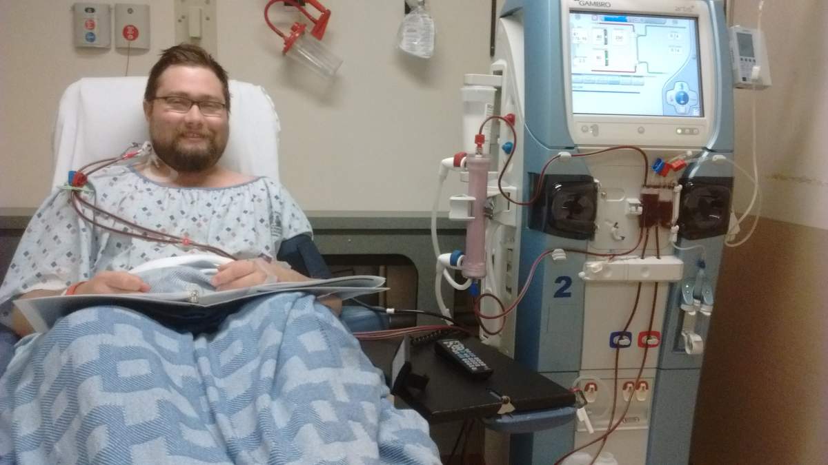 Tim Treadway received dialysis for about seven months until his kidney transplant surgery.
