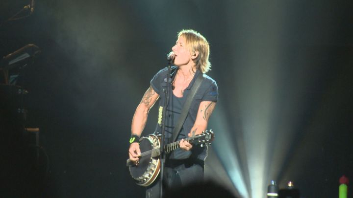 Keith Urban hits the stage at Rogers Place in Edmonton Friday, Sept. 16, 2016. 