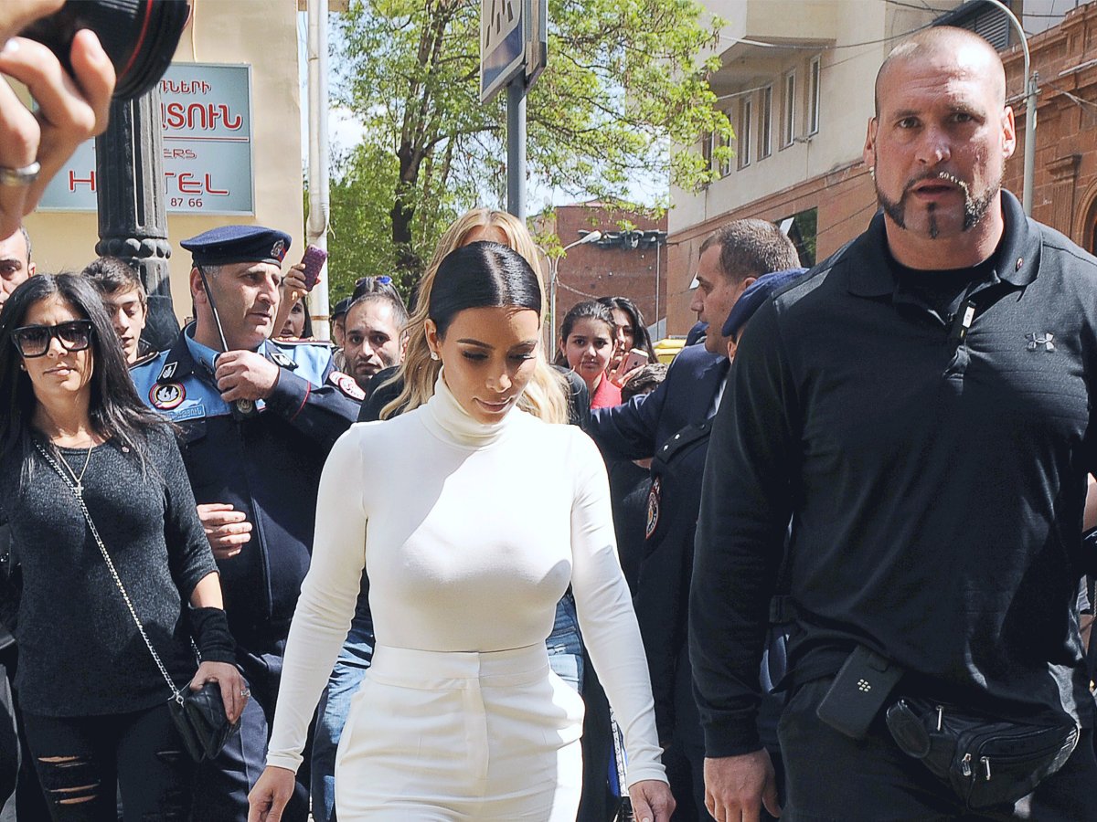 Kim Kardashian narrowly missed an attack today thanks to longtime bodyguard Pascal Duvier. 