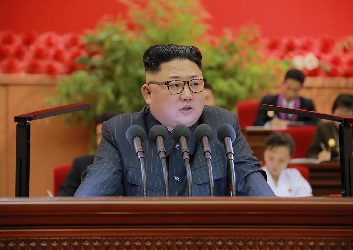 North Korean leader Kim Jong Un gives a speech at the 9th Congress of the Kim Il Sung Socialist Youth League in this undated photo released by North Korea's Korean Central News Agency (KCNA) in Pyongyang on August 29, 2016. 