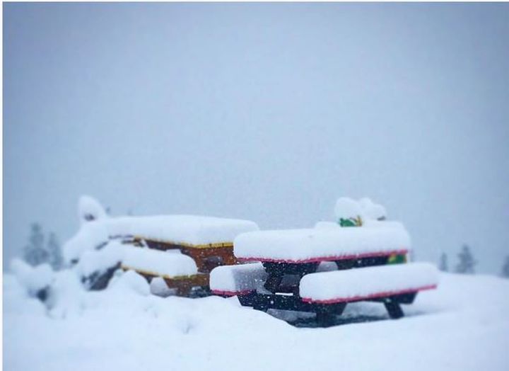 Snow at  Lake Louise posted by Instagram user @rowanskeencotton on Sept. 20, 2016.